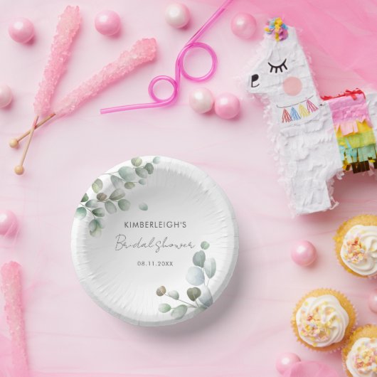 Bols En Carton Fête des mariées de script Eucalyptus aquarelle (Fête)