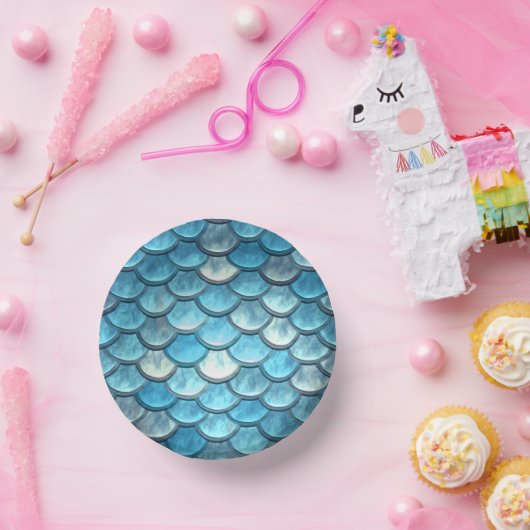 Bols En Carton Fête Turquoise des échelles de poisson de sirène (Fête)