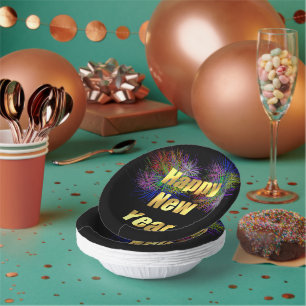 Bols En Carton Feu d'artifice du Nouvel An