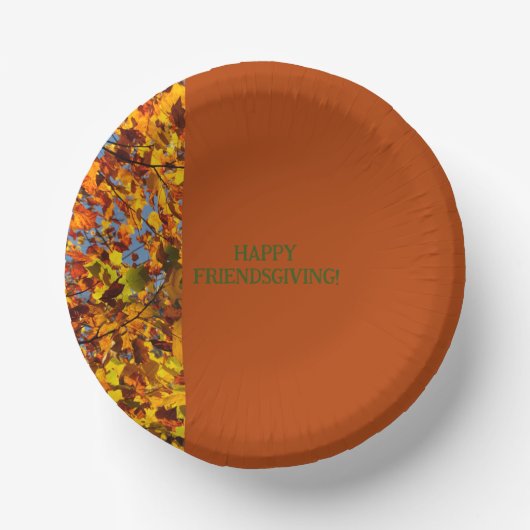 Bols En Carton Feuilles de l'acajou Thanksgiving Friendsgiving (Recto)