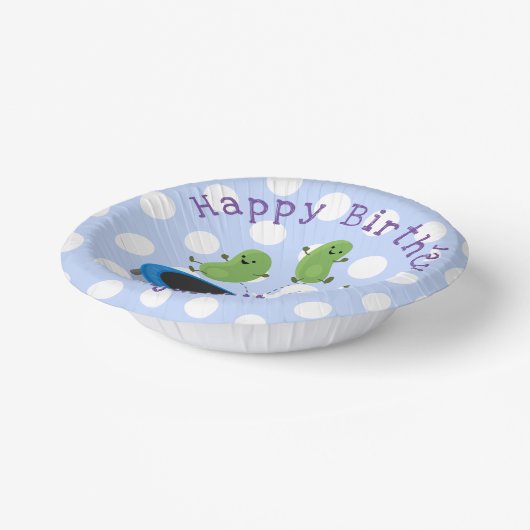 Bols En Carton Fèves mignonnes saut trampoline dessin animé illus (Angulaire)