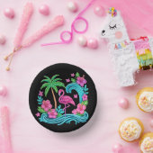 Bols En Carton Flamant rose de néon tropical (Fête)