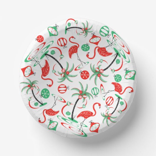 Bols En Carton Flamant rose de Noël rouge Multi (Recto)