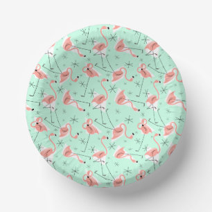 Bols En Carton Flamants roses Retro Green Multi