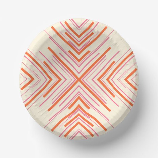 Bols En Carton Flèches en rose, orange et crème (Recto)