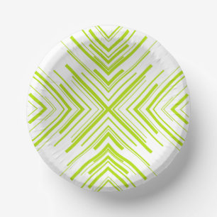 Bols En Carton Flèches en vert citron et blanc