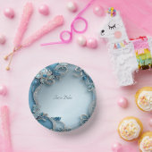 Bols En Carton Fleur bleue ornée (Fête)