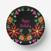 Bols En Carton Fleur d'anniversaire noire Fiesta mexicaine Broder (Recto)
