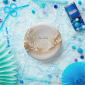Bols En Carton Fleur de blanc or (Fête)