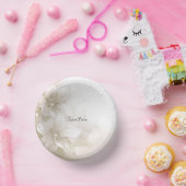 Bols En Carton Fleurs blanches ivoire (Fête)