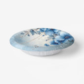 Bols En Carton Fleurs Bleues et Perles (Angulaire)