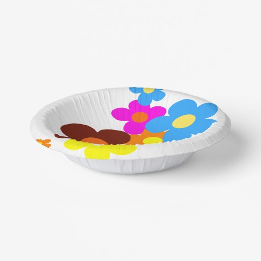 Bols En Carton Fleurs colorées joyeuses (Angulaire)