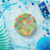 Bols En Carton Fleurs d'Aster & Cone & aquarelle tropicale feuill (Fête)