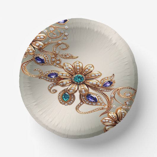 Bols En Carton Fleurs de bijoux en or élégants (Recto)