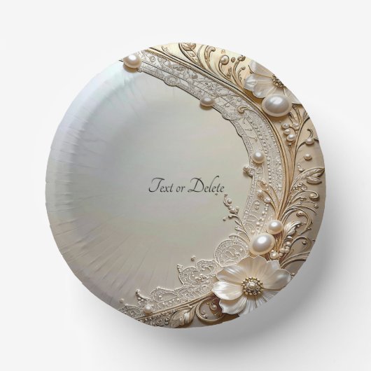 Bols En Carton Fleurs de perles blanches modernes (Recto)