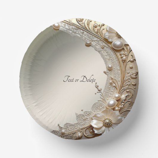 Bols En Carton Fleurs de perles blanches modernes (Recto)