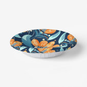 Bols En Carton Fleurs d'orange bleu Art déco (Angulaire)