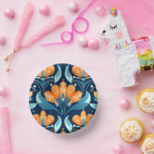 Bols En Carton Fleurs d'orange bleu Art déco (Fête)