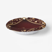 Bols En Carton Fleurs Dorées Bourgogne (Angulaire)