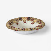 Bols En Carton Fleurs Dorées Pierre Précieuse Rouge (Angulaire)