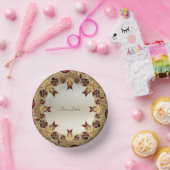 Bols En Carton Fleurs Dorées Pierre Précieuse Rouge (Fête)