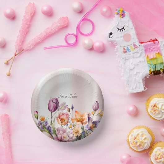 Bols En Carton Fleurs printanières colorées (Fête)