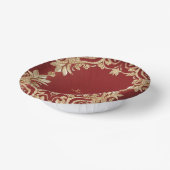 Bols En Carton Fleurs rouges or modernes (Angulaire)