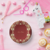 Bols En Carton Fleurs rouges or modernes (Fête)