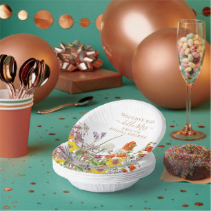 Bols En Carton Fleurs Sauvages Colorées Au Revoir Mademoiselle Ba