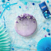 Bols En Carton Fleurs violettes avec perles qui pendent (Fête)