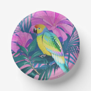 Bols En Carton Floral/hawaïen/tropical/perroquet