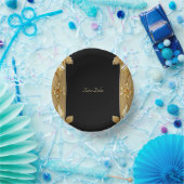 Bols En Carton Floral Orné Noir Or (Fête)