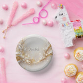 Bols En Carton Flore d'or blanc (Fête)