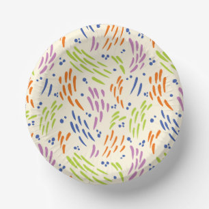 Bols En Carton Flux en bleu, orange, violet, vert et crème