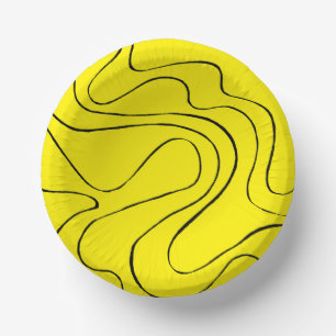 Bols En Carton Flux et reflux 2 en noir et jaune