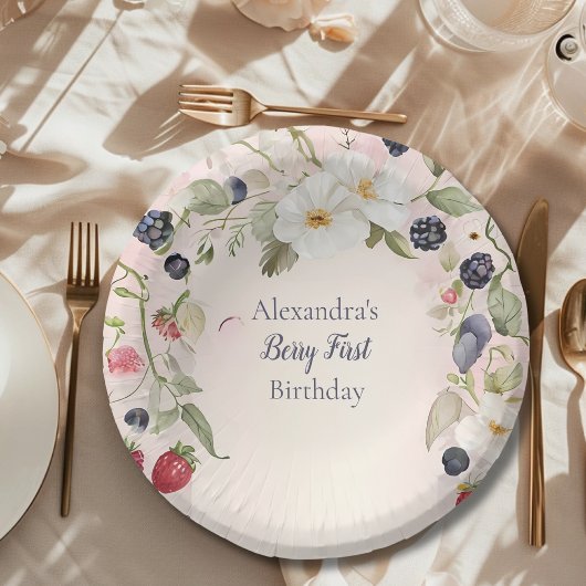 Bols En Carton Fraise Berry 1ère fête d'anniversaire