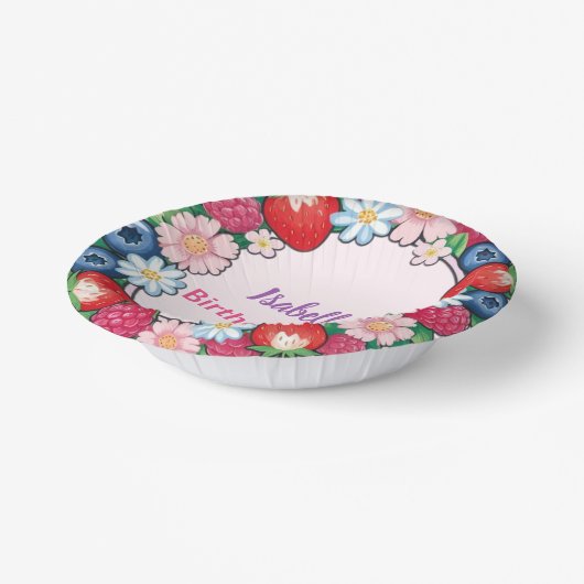 Bols En Carton Fraise rouge rose fête d'anniversaire pour enfants (Angulaire)