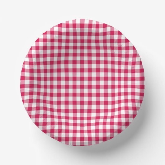 Bols En Carton Framboise Gingham Classique (Recto)