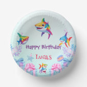 Bols En Carton Fun arc-en-ciel requin anniversaire ballon fête fa (Recto)