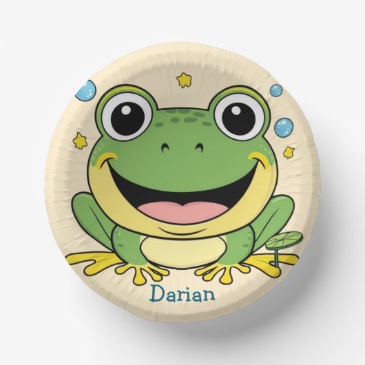Bols En Carton Funny Green Frog dessin animé animal sauvage Anniv (Recto)