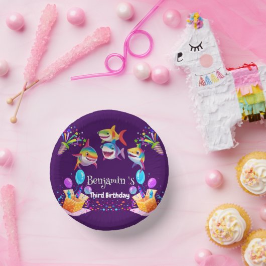 Bols En Carton Funny rainbow shark anniversaire ballon garçons de (Fête)