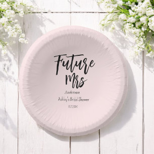 Bols En Carton Futur Madame Fête de Mariée Rose Pâle