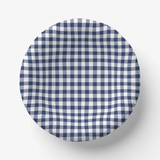 Bols En Carton Gingham Classique Bleu Nuit (Recto)
