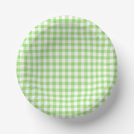 Bols En Carton Gingham Classique Vert Printemps (Recto)