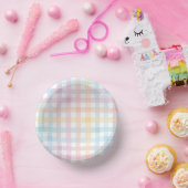 Bols En Carton Gingham Pastel (Fête)