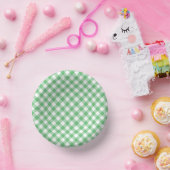Bols En Carton Gingham Rétro Été Vert (Fête)