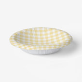 Bols En Carton Gingham Rétro Jaune Canari (Angulaire)