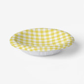 Bols En Carton Gingham Rétro Jaune Doré (Angulaire)