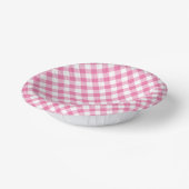 Bols En Carton Gingham Rétro Rose Fuchsia (Angulaire)