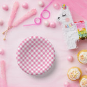 Bols En Carton Gingham Rétro Rose Fuchsia (Fête)